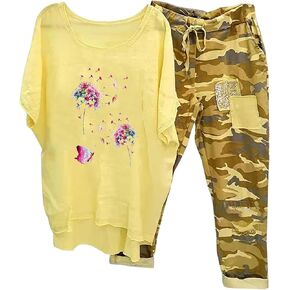 Linen Sets for Women Prints Button Shirt High Waist Loose Pocket Pant Two Top And Bottom Set Active Wear Sets for