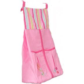 Owl/Checked Nursery Diaper Stacker 1 PC Baby Diaper Hanging Bag (pink stripe)