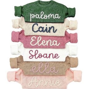 Personalized Baby Knit Sweater, Custom Toddler Baby Boy Sweater with Hand Embroidered Name, Custom Name Baby Sweater, Baby Boy Sweater, Baby Sweater, Baby Gift Birthday Christmas