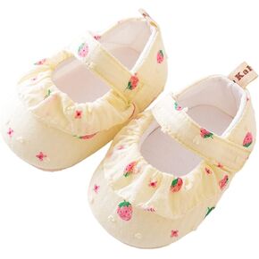 Infant Baby Girls Boys Strawberry Princess Flat Newborn First Walkers Soft Non-Slip Crib Wedding Toddler Water Shoes
