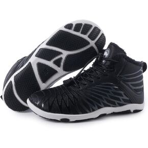 HF Winter Ergonomic Supportive Winter Barefoot Shoes, Zero-Drop Sole, Wide Toe Box Innovative Design Walking Boots Unisex Black