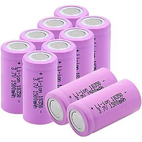 3.7V 1500Mah 18350 Ba 10A Continuous Power Ba for Headlight Camera Toy,10pcs