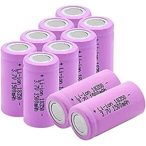 3.7V 1500Mah 18350 Rechar Li-Ion Ba 10A Continuous Discharge Power Supply Ba for Headlight Camera Toy,10PCS