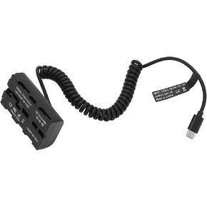 Type C NP F550 Spring Power Cable Dummy Battery Power Adapter for Monitor Fill Light