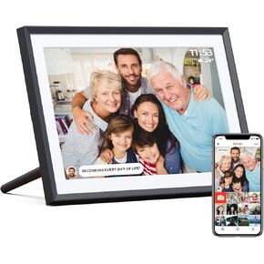 إطار الصورة الرقمي Arzopa Frameo 10.1 بوصة WIFI إطار صورة رقمي ذكي 32 جيجابايت مع شاشة لمس 1280 × 800 IPS ، وعرض الشرائح التلقائي ، وإعداد سهل لمشاركة الصور أو مقاطع الفيديو من أي مكان في أي وقت