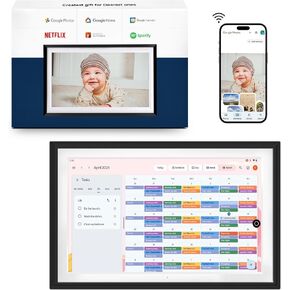 10.1"All-in-one Smart Display with Anti-Glare Touchscreen | Google Digital Calendar,Voice Assistant&Home hub | Wall-Mount Digital Picture Frame | Portable TV | Install Google Play Apps