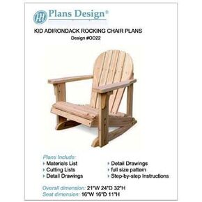 Child Adirondack Rocking Chair Woodworking Plans,Trace & Cut , #ODF22