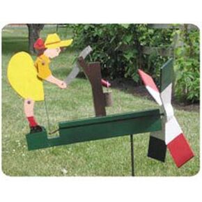 Woodcraft Project Paper Plan To Build Waterpump Girl Whirligig - Material Not Included