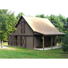 Nine Small Horse Barn Plans with Lofts - 3 Complete Sets of Pole Barn Construction Plans