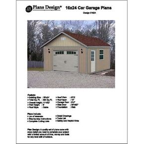 16' X 24' Car Garage/workshop Project Plans -Design #51624
