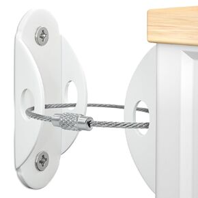 Heavy-Duty Furniture Anchors for Baby & Pet Safety – 10 Pack, Earthquake-Proof White Straps, Easy Installation