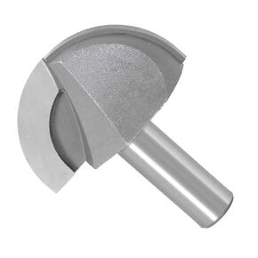 Cove Box Router Bit, Double Flute Core Box Round Nose Milling Cutter, 2" Diameter Solid Carbide Tipped Woodworking Tools(1/2inch Shank)