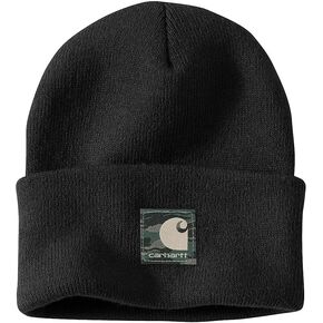 Carhartt Camo Patch Black Beanie - Baby ، الرضيع ، المولود الجديد ، طفل صغير - واحد