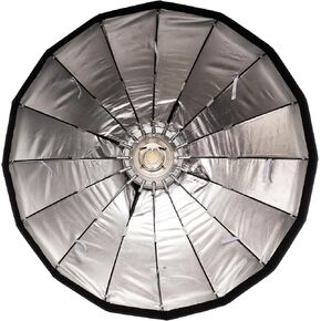 Buff 32" Silver Foldable Beauty Dish with Grid Compatible with Paul C. Buff Flash Strobe Unit