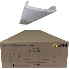 غلاف 4 قدم حول غلاف الضوء Diffuser 9 3/4 "" W x 2 5/16 "" H x 48 ″ L (بين الخطاف = 7 7/16 "") (TF-688A) ، PRISMATACT CLEAR