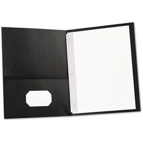 Sparco 71441 2-Pocket Folders,w/Fasteners,1/2-Inch Cap,Letter,25BX,Black