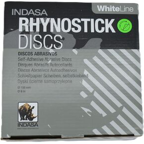 6 inch Rhynostick White PSA No Hole Disc A/O 100 per box (180 Grit)