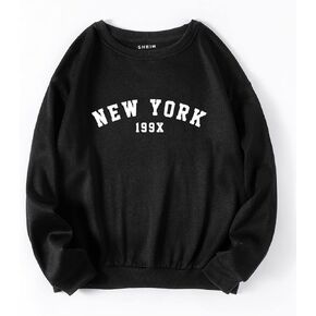 Women's Sweatshirt Sweatshirts Hoodies Letter Graphic Thermal Pullover Warmth Beautiful Lovely Fashionable (Color : Black, Size : X-Large)