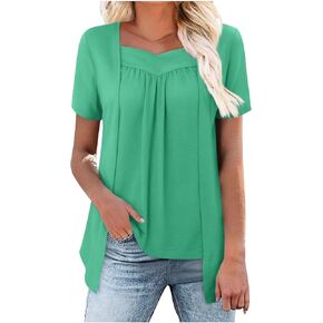 Loose Fitting Tops Dressy Short Sleeve Boho Floral Summer Fashions for Women in 2025 Beach Outfits Resort Wear