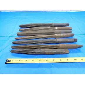 LOT of 7 Bridge REAMERS HSS Various Sizes Around 1" W/Morse Taper #3 Shanks MT3 - BT1845BN3