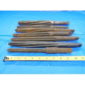 LOT of 7 Bridge REAMERS HSS Various Sizes Around 1" W/Morse Taper #3 Shanks MT3 - BT1848BN3