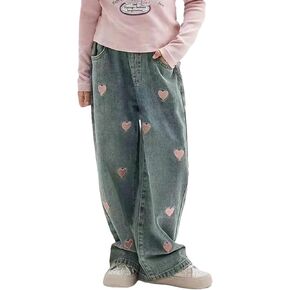 Fashion Baggy Jeans for Kids Baby Girl Wide Leg Jeans Spring Summer Autumn New Models Children Retro Wide Leg Pants