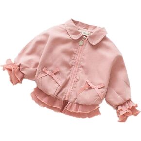 Baby Kids Girl Long Sleeve Ruffle Trench Coat Jacket Outerwear Warm Clothes Spring Autumn Fall Winter