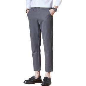 Maiyifu-GJ Men's Slim Fit Stretch Pant Solid Color Skinny Tapered Suit Pant Lightweight Wrinkle Resistant Business Trousers