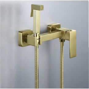 Bidet Sprayer for Toilet,Brushed Gold Handheld Sprayer Kit,Brass Baby Cloth Diaper Sprayer Kit with 59 Inch Stainless Steel Hose for Feminine Hygiene,A（A）