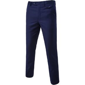 Men's Stylish Slim Stretch Pant Solid Color Skinny Fit Comfort Suit Pant Lightweight Comfort Business Trousers