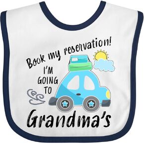 inktastic Book My Reservation I'm Going To Grandma's Baby Bib