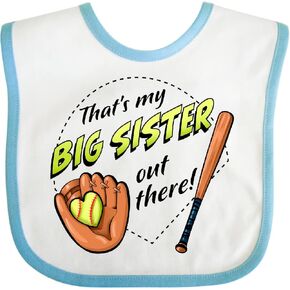 inktastic That's My Big SIster Out There- Softball Baby Bib