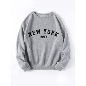 Women's Sweatshirt Sweatshirts Hoodies Letter Graphic Thermal Pullover Warmth Beautiful Lovely Fashionable (Color : Gray, Size : Medium)