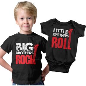 Matching Outfits for Siblings, Big Brother Little Brother Shirts, Rock and Roll Siblings Set