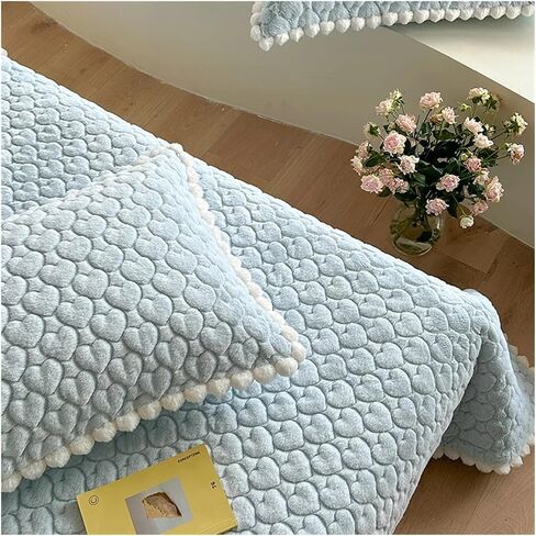 Bed Four Pieces Set Bedspread on The Bed Cover Cotton Mattress Topper Bedspreads & coverlets Plush Blanket Bed Sheets Set Couple Bed Quilt(Blu,3pcs 200cmx225cm) in Saudi Arabia