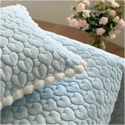 Bed Four Pieces Set Bedspread on The Bed Cover Cotton Mattress Topper Bedspreads & coverlets Plush Blanket Bed Sheets Set Couple Bed Quilt(Blu,3pcs 200cmx225cm) in Saudi Arabia