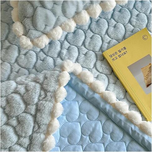 Bed Four Pieces Set Bedspread on The Bed Cover Cotton Mattress Topper Bedspreads & coverlets Plush Blanket Bed Sheets Set Couple Bed Quilt(Blu,3pcs 200cmx225cm) in Saudi Arabia