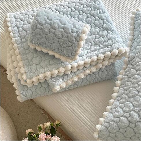 Bed Four Pieces Set Bedspread on The Bed Cover Cotton Mattress Topper Bedspreads & coverlets Plush Blanket Bed Sheets Set Couple Bed Quilt(Blu,3pcs 200cmx225cm) in Saudi Arabia
