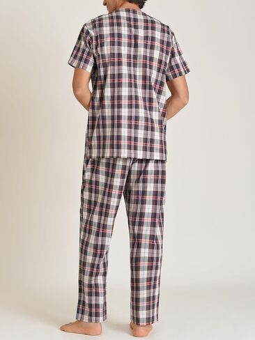 Latuza Men's Cotton Pajamas Set Button Up Shirt and Pants for Summer in Saudi Arabia