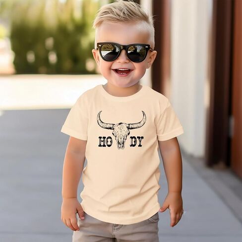 CM C & M Wodro Toddler Boy Girl Howdy Shirt Rodeo Cowboy T-Shirt Retro Western Graphic Tee Chil in Kuwait
