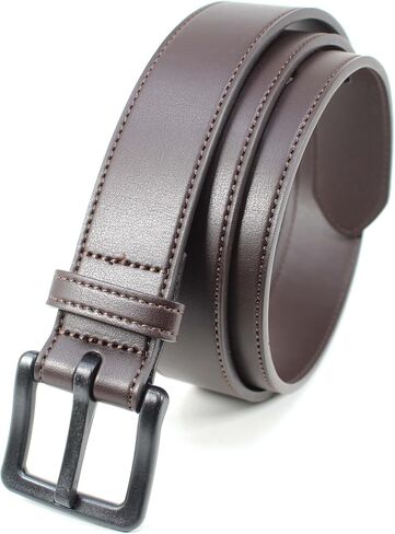 BC Belts Men's Metal Free Full Grain Leather Belt - Hypoallergenic No Nickel and TSA Approved in Kuwait