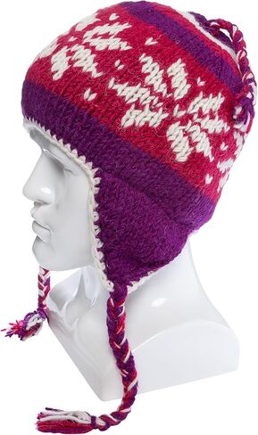 قبعة صوف شيربا منسوجة يدويا مع بطانة من الصوف الدقيق، اغطية للاذن، توك، قبعة صغيرة in Kuwait