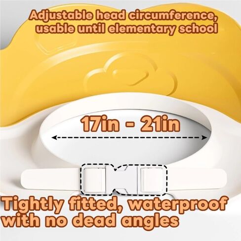 Baby Shower Cap - Waterproof Bath Visor for Toddlers 1-3 Years, Extra Soft Silicone Hair Washing Hat for Kids, Keep Water Out of Eyes(Animal Design) (Pink) in Kuwait