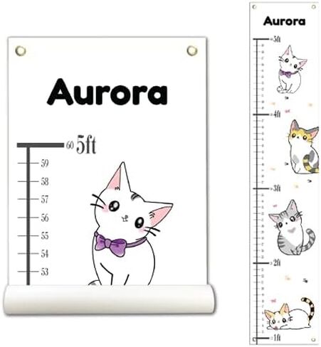 Personalized Kids Canvas Growth Chart, Height Chart, Growth Chart Banner, Forest Animals in Kuwait