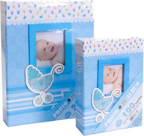 Photo Album Baby Blue, 2 Pack Photo Books for 200 photos and 100 photos 4x6 inch (Blue) in Saudi Arabia