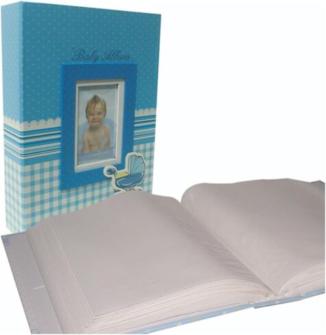 Photo Album Baby Blue, 2 Pack Photo Books for 200 photos and 100 photos 4x6 inch (Blue) in Saudi Arabia