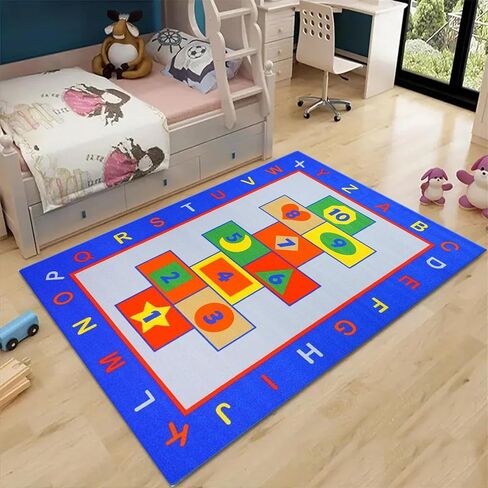 Kids Educational Rug，5x6ft，Colored Pencil Welcome Carpet，Classroom Rugs Elementary，Suitable for Children's Playrooms, Classrooms, Bedrooms and Nurseries in Kuwait