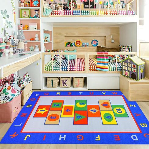 Kids Educational Rug，5x6ft，Colored Pencil Welcome Carpet，Classroom Rugs Elementary，Suitable for Children's Playrooms, Classrooms, Bedrooms and Nurseries in Kuwait