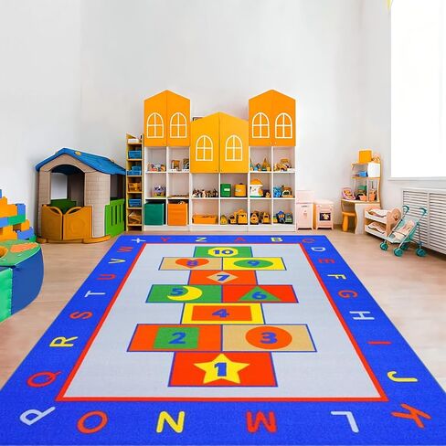 Kids Educational Rug，5x6ft，Colored Pencil Welcome Carpet，Classroom Rugs Elementary，Suitable for Children's Playrooms, Classrooms, Bedrooms and Nurseries in Kuwait