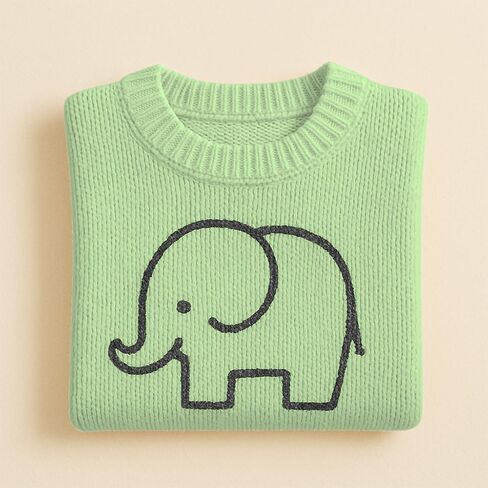 Noni Baby Girl Boy Elephant Knit Sweater Blouse Pullover Sweatshirt Warm Crewneck Long Sleeve Tops for Infant Toddler in Saudi Arabia